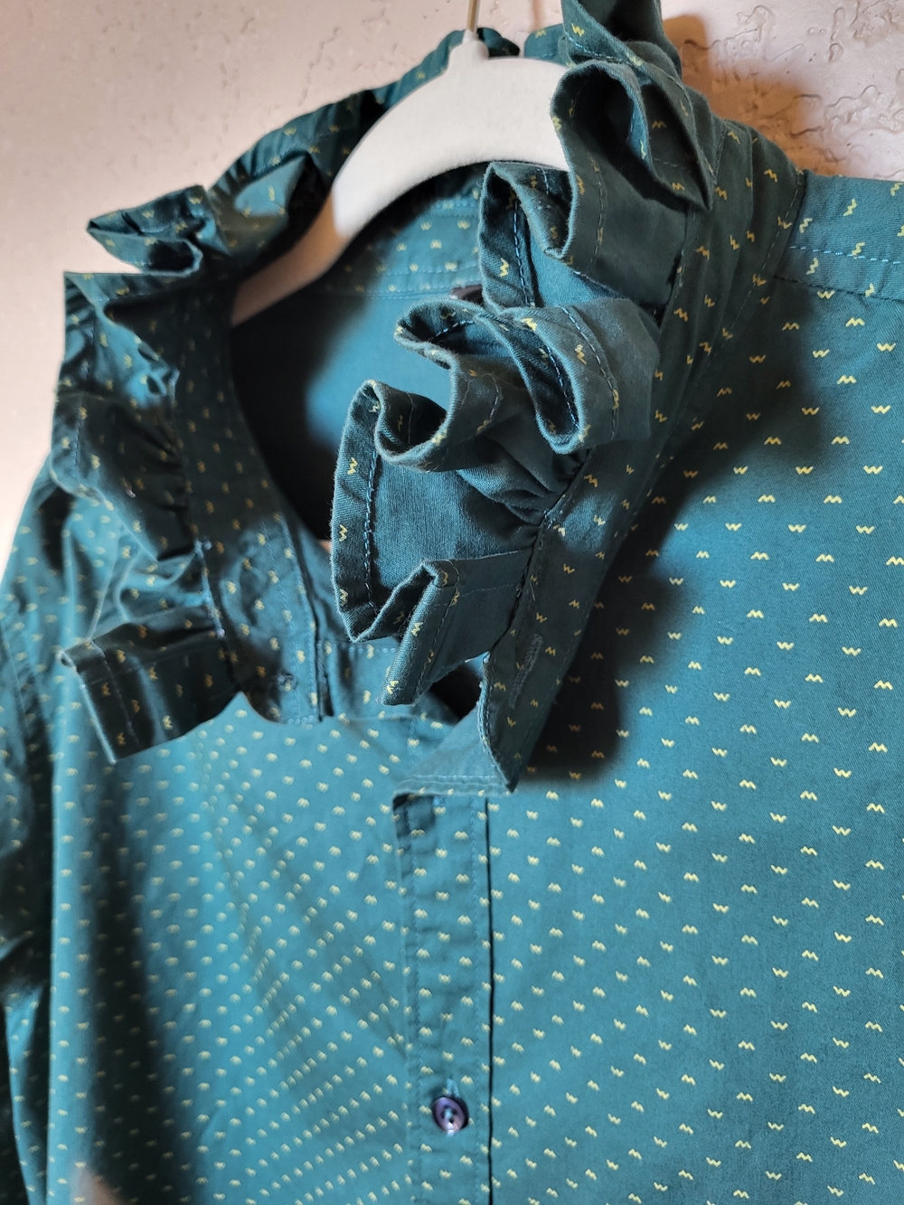 Upcycled Women's Ruffle Collar Blouse